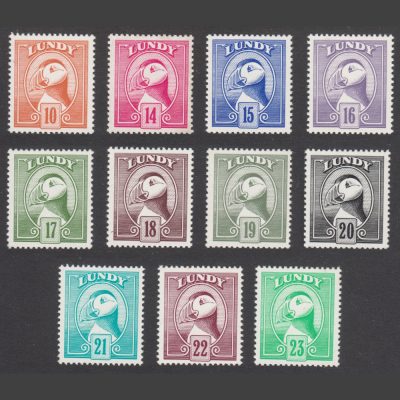 Lundy 1982 Definitives Set (Genuine Version) (11v, 10p to 23p, U/M)