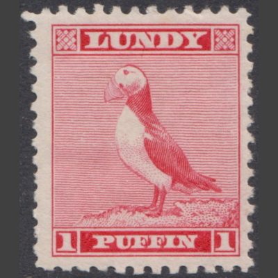 Lundy 1957 1p Standing Puffin Definitive (M/M)