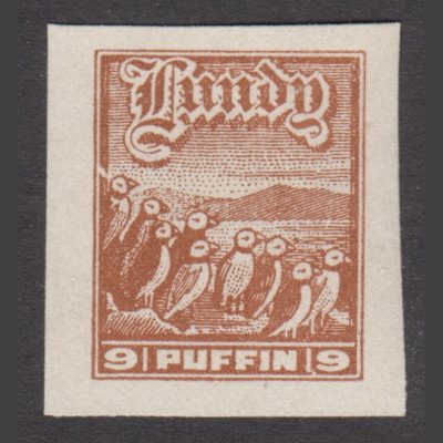Lundy 1942 9p Puffin Cut-Out from 'Tighearna' Miniature Sheet (U/M)