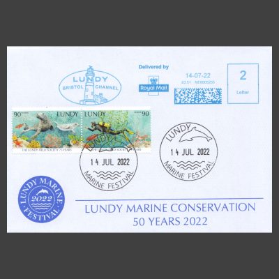 Lundy 2022 Marine Festival Special Cover with Stamps and Cancel