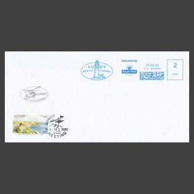 Lundy 2022 Collectors Club Cover with Stamp and Special Cancel in Black