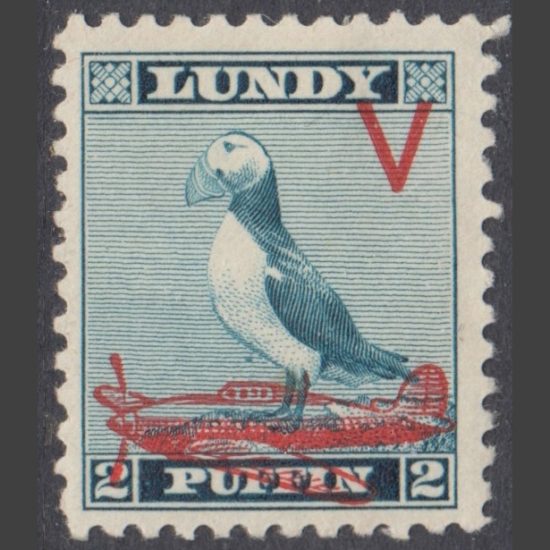 Lundy 1942 2p Victory Issue Overprint - Scarlet (M/M)