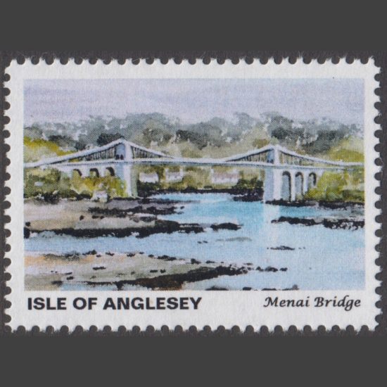 Anglesey 2023 Menai Bridge Watercolour Painting - Perforate NVI (£1, U/M)
