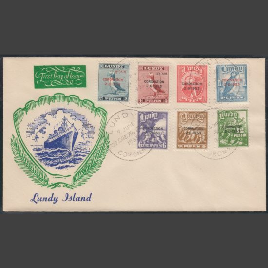 Lundy 1953 Coronation First Day Cover (FDC)