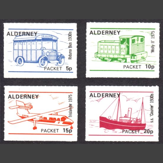 Alderney Parcel Delivery Service 1975 Transport Issue (4v, 5p to 20p, U/M)