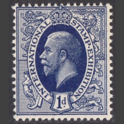 Great Britain 1912 1d Dark Blue International Stamp Exhibition Label - King George V (U/M)