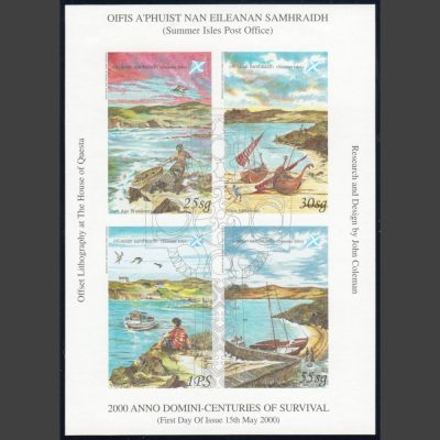 Summer Isles 2000 Anno Domini - Centuries of Survival - Imperforate Sheetlet (4v, 25g to 1PS, U/M)