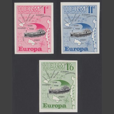 Herm Island 1963 Europa - Imperforate (3v, 1d to 1s6d, U/M)